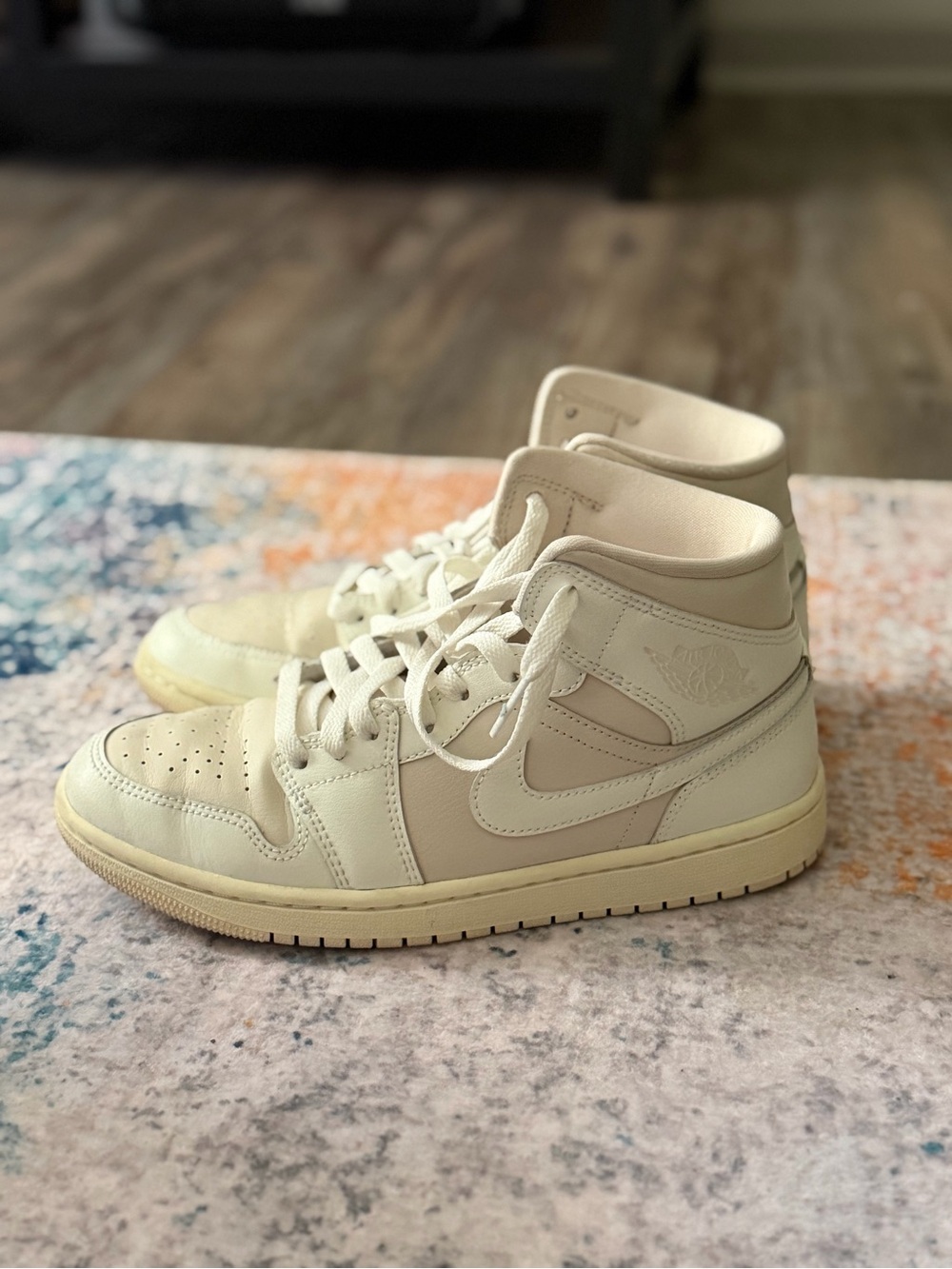 Nike Women’s High-Top Jordan 1’s in Cream/Beige